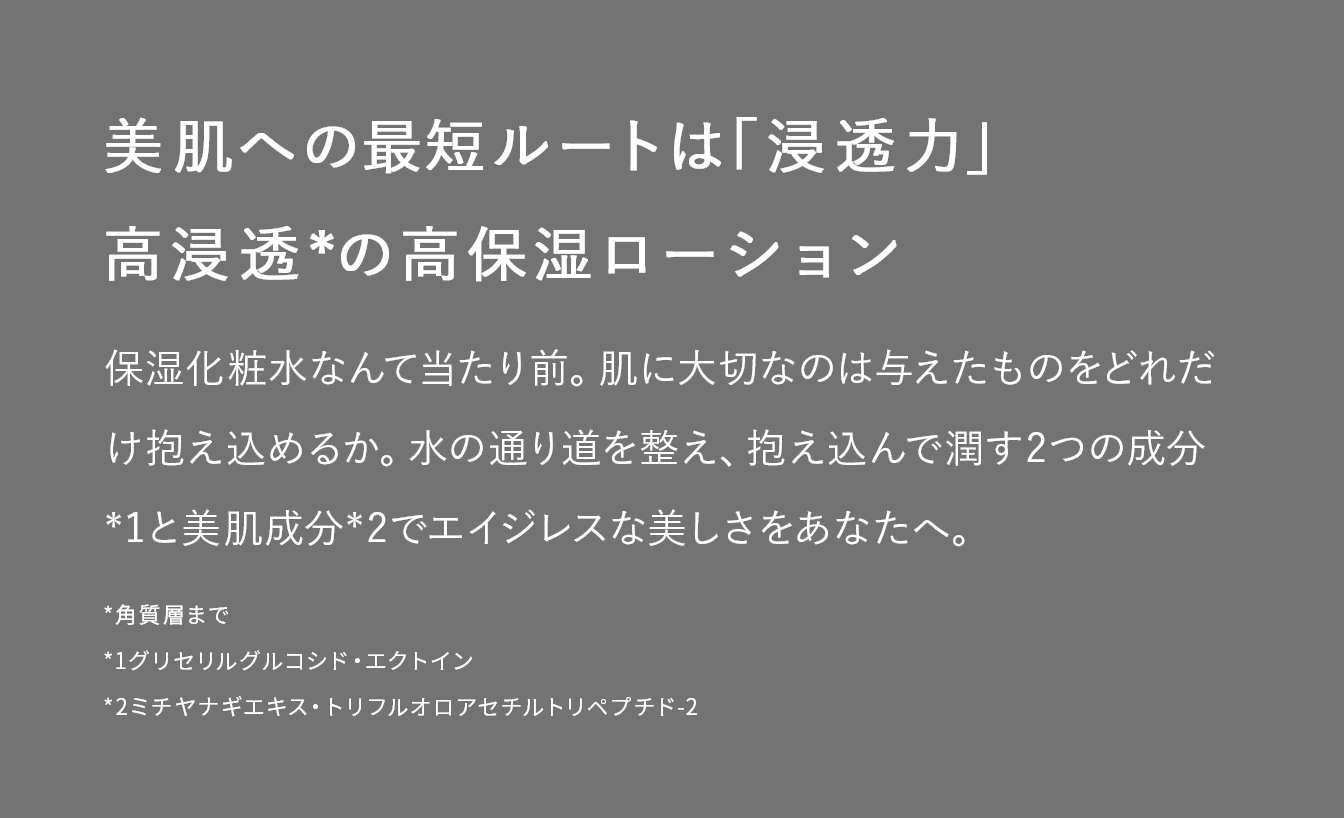 美肌への最短ルートは「浸透力」 高浸透*の高保湿ローション