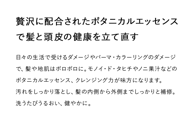 リッチな泡で髪も地肌もときほぐす…泡と使用心地にこだわったシャンプー