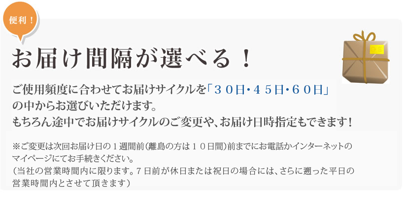 お届け間隔が選べる